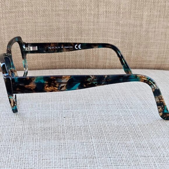 Kirkland Signature Eyeglasses/Sunglasses Frame Blue Tortoise Made in Italy Glass - Picture 11 of 12